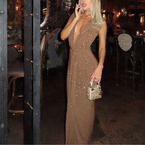 Elegant Brown Evening Dress